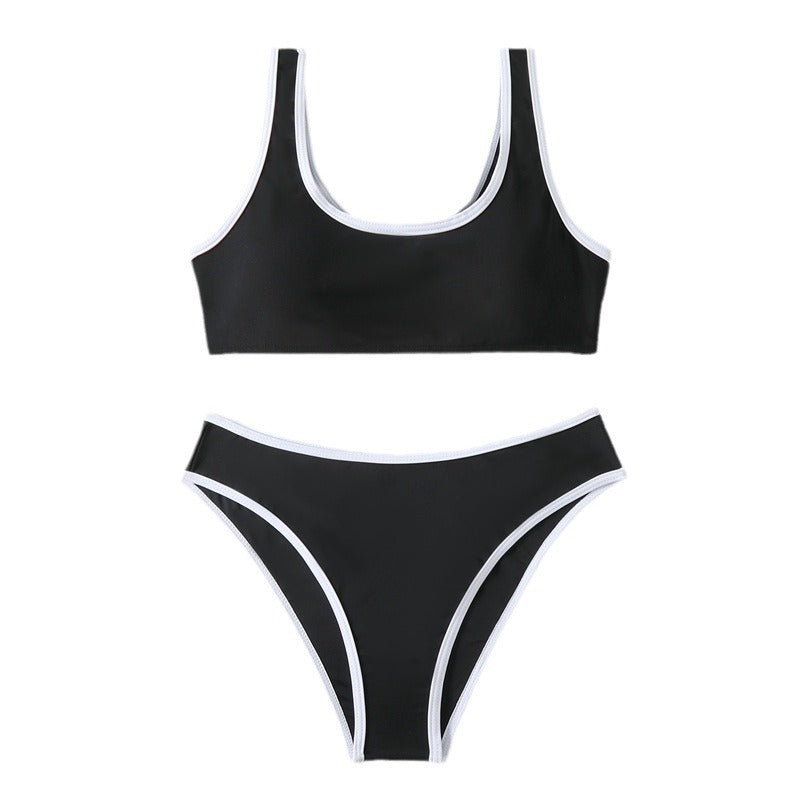 Damen Bikini-Set mit sportlichem Schnitt und kontrastierenden Akzenten EB