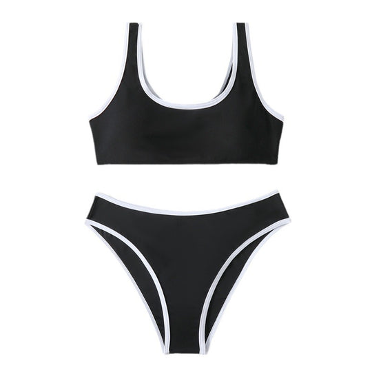 Damen Bikini-Set mit sportlichem Schnitt und kontrastierenden Akzenten EB