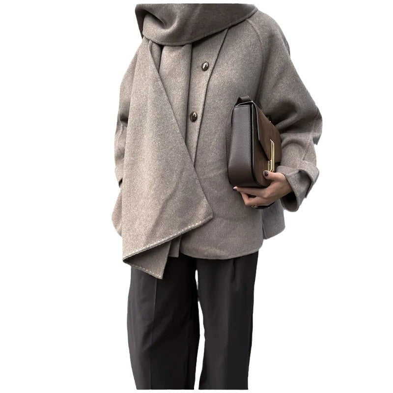 Damen Oversized Wolle-Strickjacke mit praktischer Knopfleiste EB