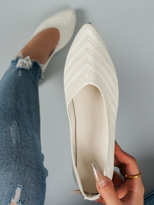 Damen elegante Ballerinas aus atmungsaktivem Strickmaterial EB