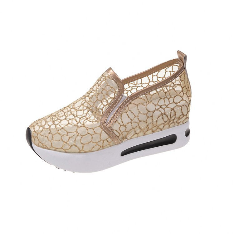 Damen Komfort-Sneaker mit funkelndem Netzdesign und anatomischem Fußbett EB