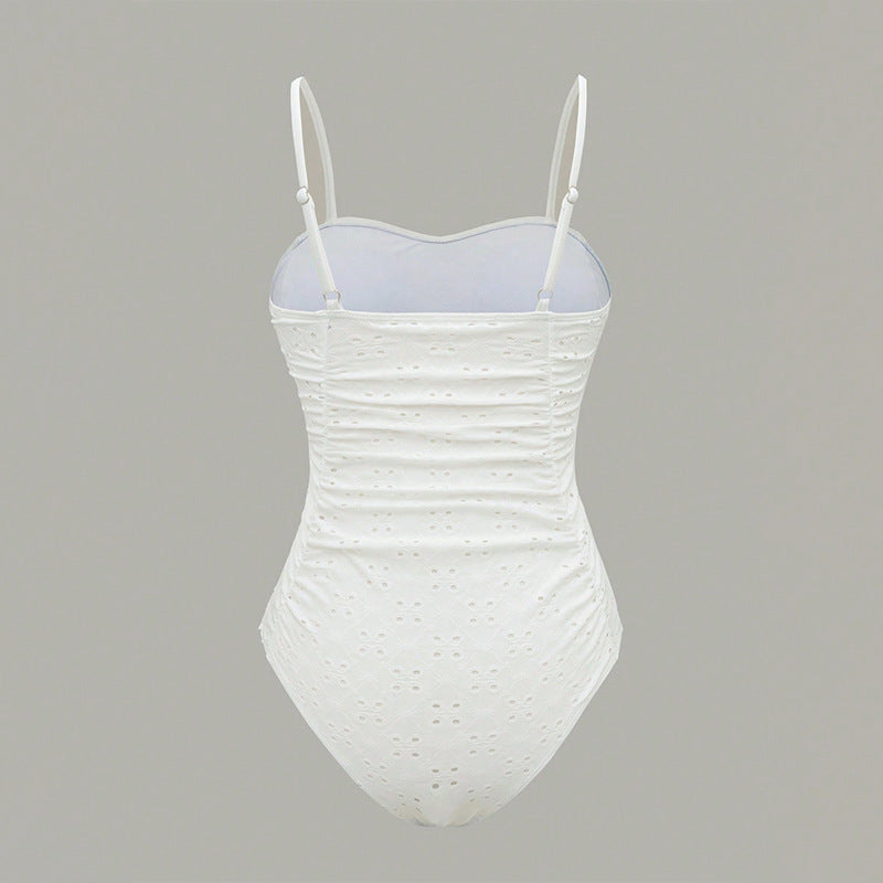 Damen eleganter Einteiler Badeanzug mit Raffungen EB