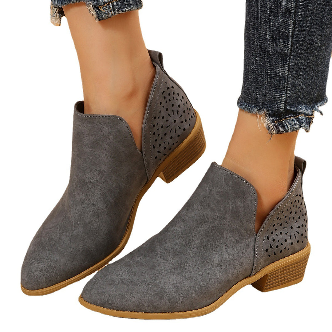 Damen Elegante Ankle Boots mit luftiger Lochmuster-Optik EB