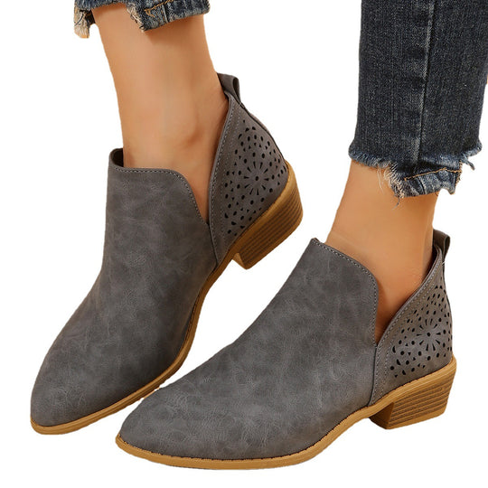 Damen Elegante Ankle Boots mit luftiger Lochmuster-Optik EB