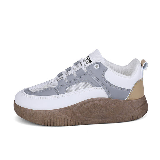 Damen Sportliche Retro Sneakers mit atmungsaktiven Einsatz und rutschfester Sohle EB