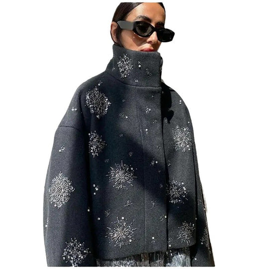 Damen Elegante und funkelnde Steppjacke EB