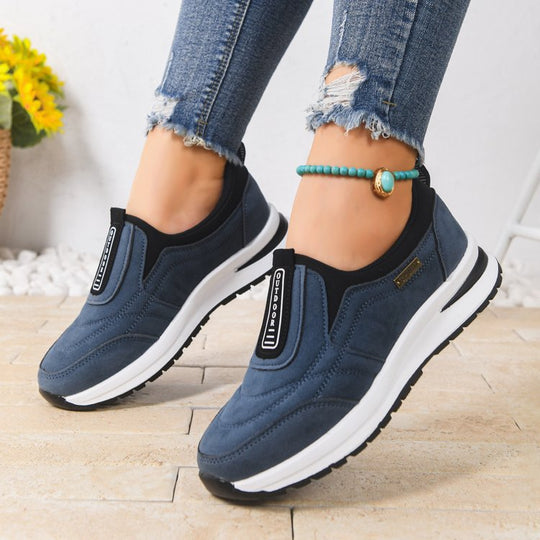 Damen Komfortable Slip-On Sneakers mit dämpfender Sohle und atmungsaktiver Oberfläche EB