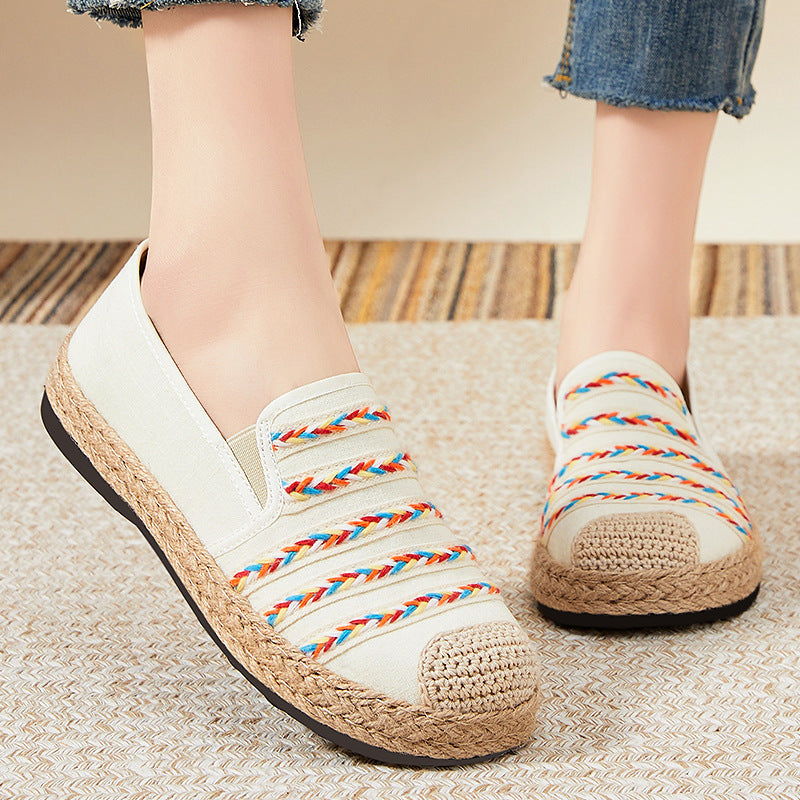 Damen Bequeme und modische Espadrilles mit flexibler Gummisohle EB