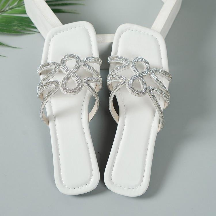 Damen Glitzernde Zehentrenner-Sandalen mit eleganter Schleifenverzierung EB