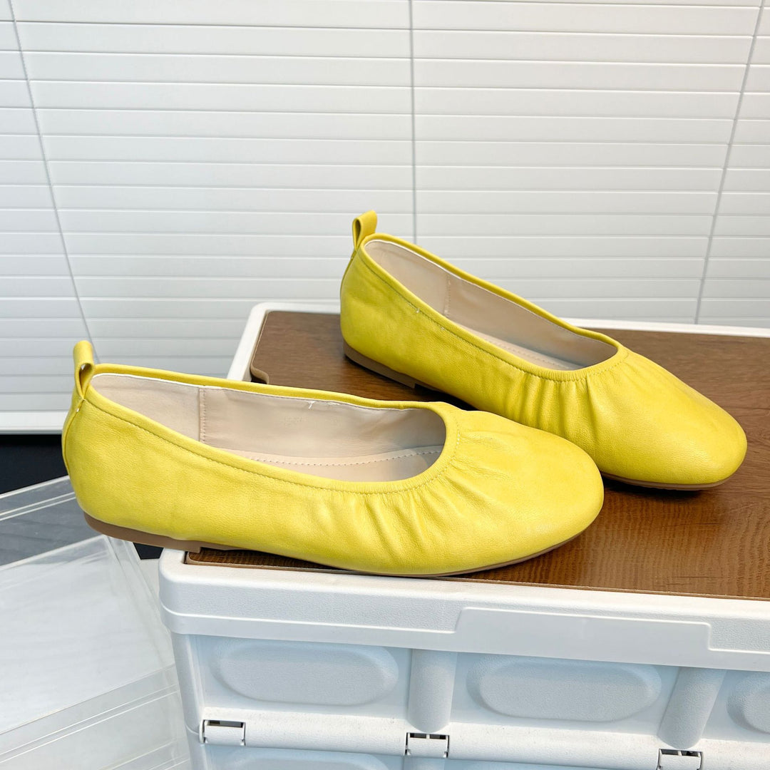 Damen Ballerinas aus feinem Leder mit elastischem Riemen EB