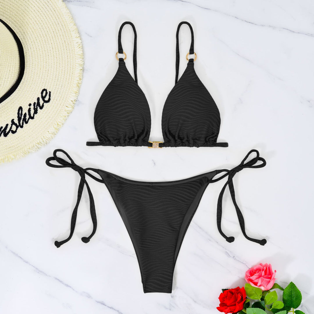 Damen Triangel-Bikini mit raffinierten Ringen EB