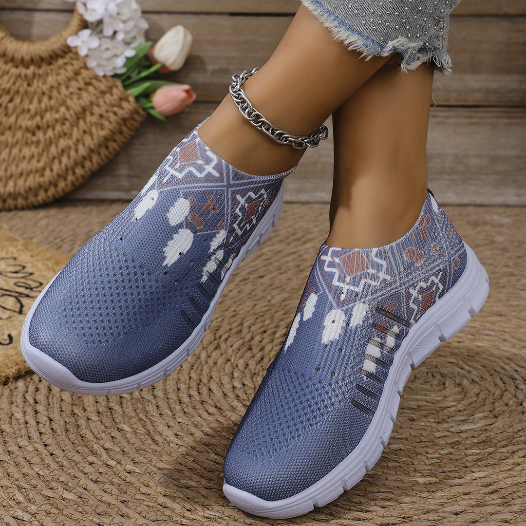 Damen moderne Slip-On Sneakers mit atmungsaktivem Stretch-Obermaterial EB