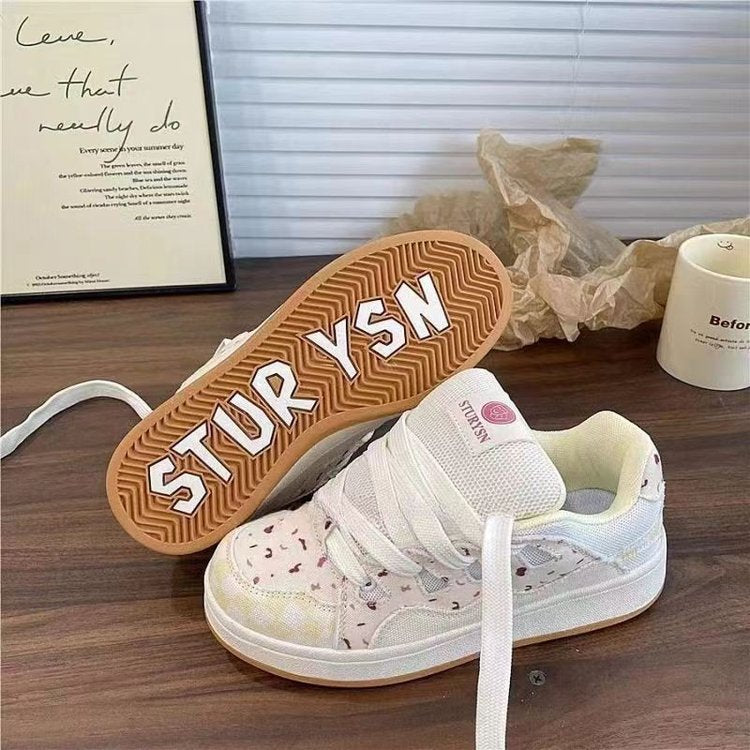 Damen Sportliche Freizeitsneaker mit floralem Motiv und atmungsaktivem Obermaterial EB