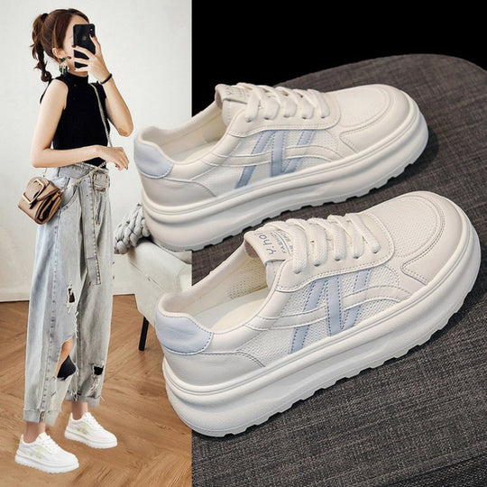 Damen Sportliche Sneaker mit bequemer Plateausohle und atmungsaktiver Obermaterialstruktur EB