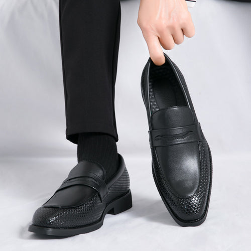 Damen Elegante Leder Slipper mit atmungsaktiver Oberflächenstruktur EB