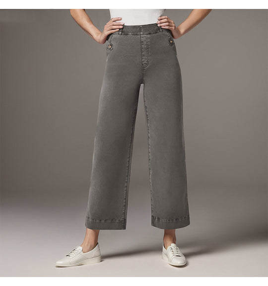 Damen Weitgeschnittene Stoffhose mit eleganten Details EB