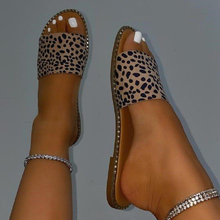 Damen Komfortable Slides mit eleganter Kettenverzierung EB