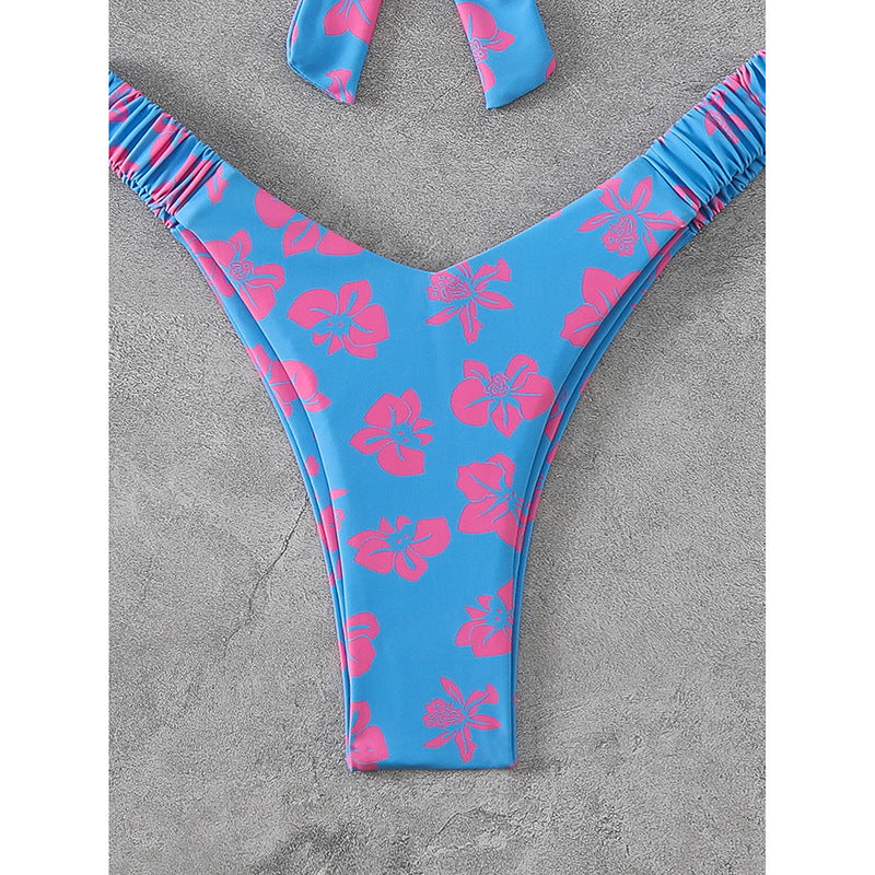 Damen Bandeau-Bikini mit raffiniertem Blumenmuster EB