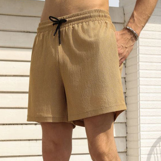 Herren nan zweilagige Schwimmshorts mit innerer Kompressionshose und seitlicher Smartphone-Tasche EB