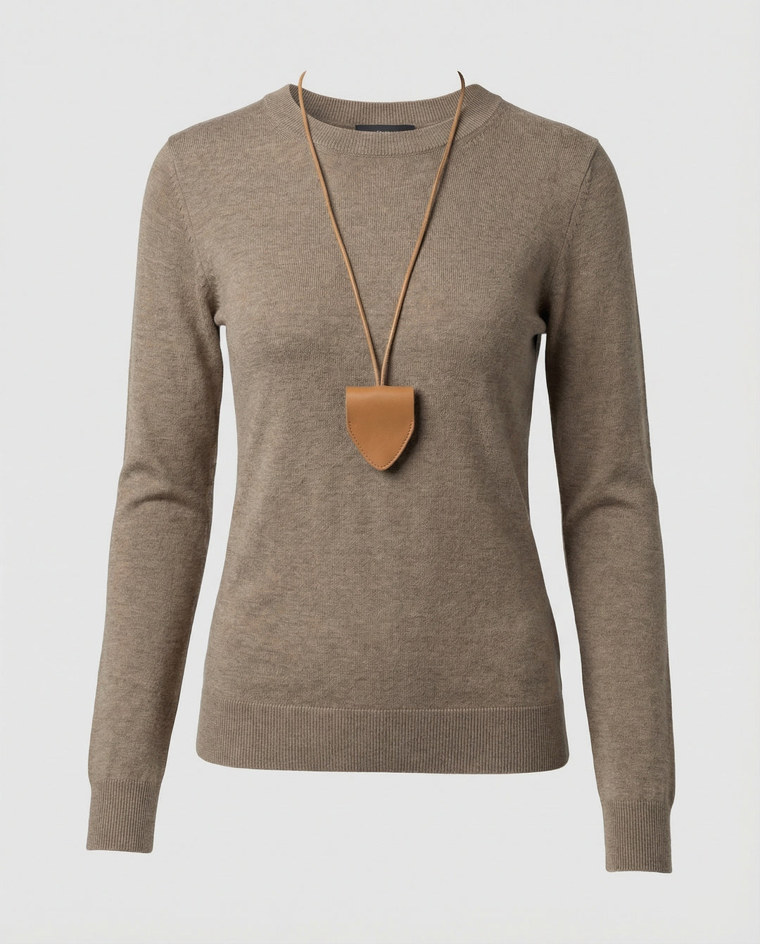 Schicker taillierter Damen Strickpullover in Kaffeebraun für den Herbstlook
