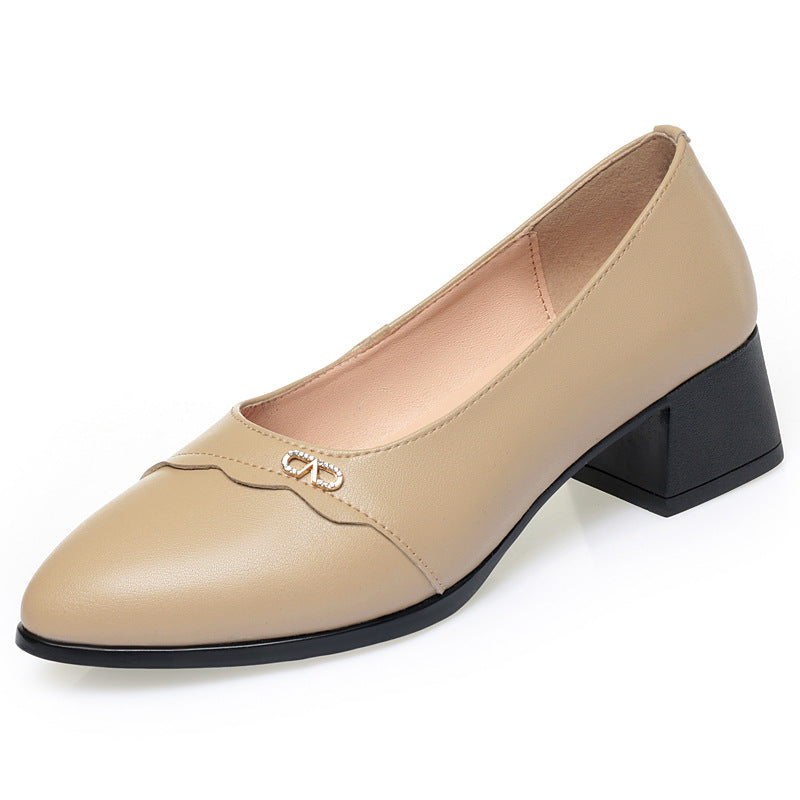 Damen Elegante Pumps mit komfortablem Blockabsatz und dekorativem Akzent EB