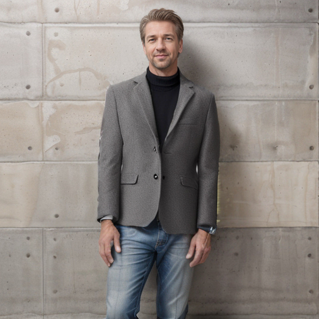 Herren eleganter Wollblazer im klassischen Schnitt mit feiner Textur EB
