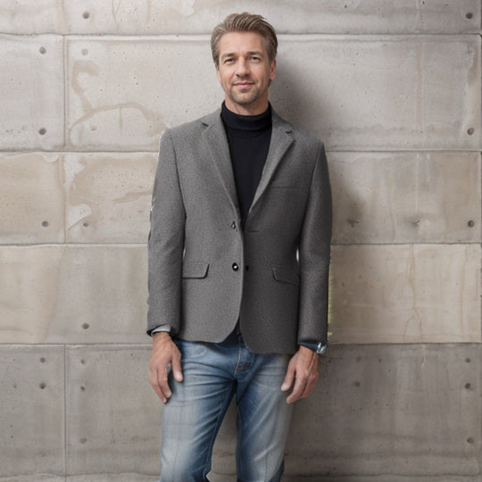Herren eleganter Wollblazer im klassischen Schnitt mit feiner Textur EB