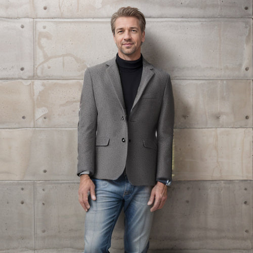 Herren eleganter Wollblazer im klassischen Schnitt mit feiner Textur EB