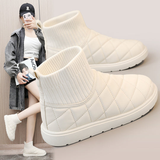 Damen modische Winterstiefel mit warmem Innenfutter und rutschfester Sohle EB