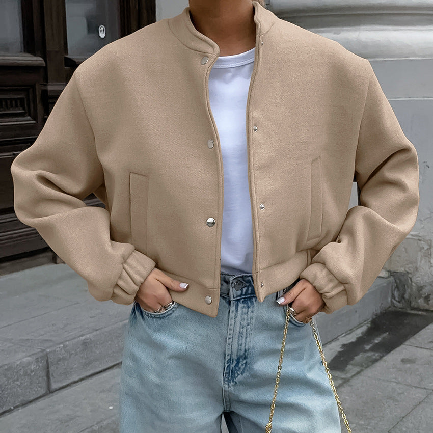 Damen sportliche cropped Jacke mit praktischen Taschen und hochwertigem Material EB