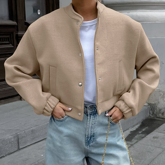 Damen sportliche cropped Jacke mit praktischen Taschen und hochwertigem Material EB