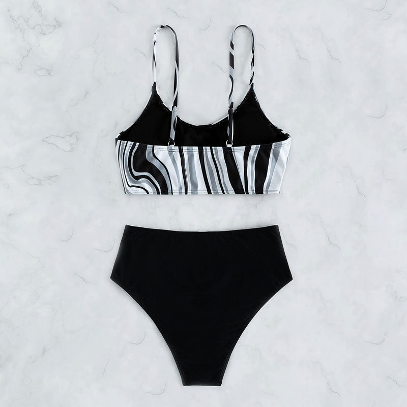 Damen Bikini-Set mit elegantem Wellenmuster EB