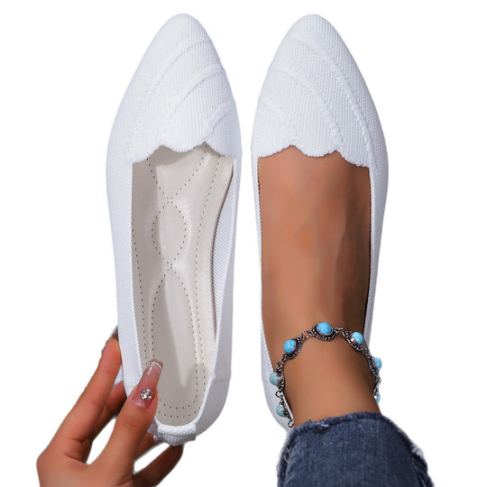 Damen Ballerinas mit elegantem Wellen-Design und atmungsaktivem Obermaterial EB