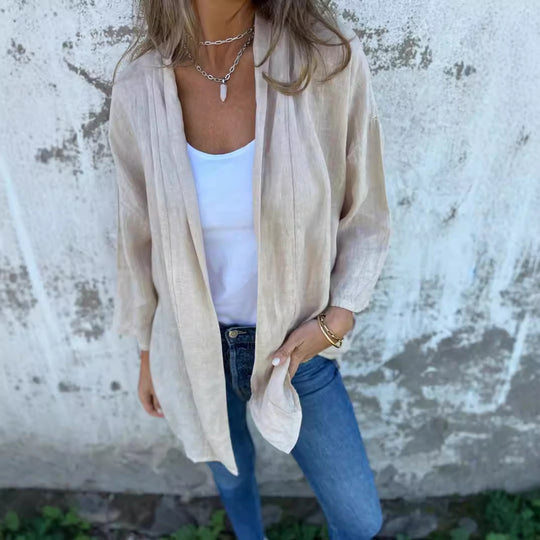 Damen lässige Sommerjacke aus leichtem Leinen EB