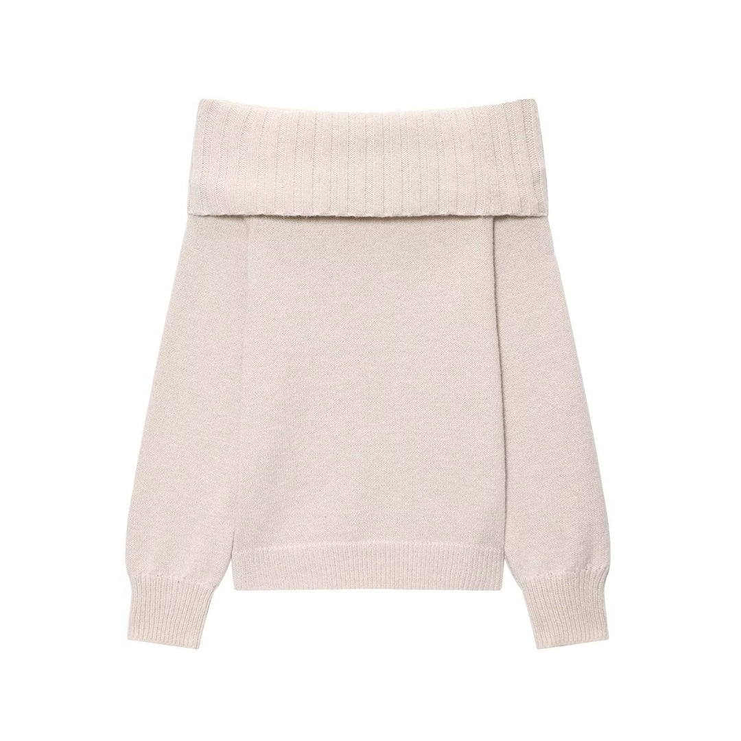 Damen Elegante Strickpullover mit überschnittenen Schultern EB