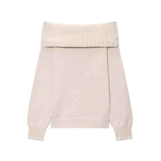 Damen Elegante Strickpullover mit überschnittenen Schultern EB