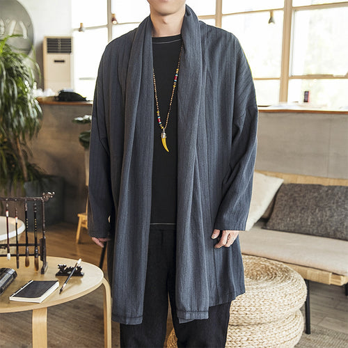 Herren lässige Kimono-Jacke mit elegantem Schnitt und weichem Gewebe EB