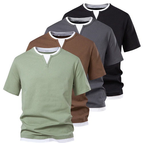 Herren Kurzarmshirt mit modernem Stehkragen EB