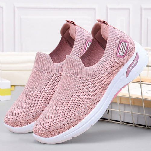 Damen nan nahtloser Strick-Slipper mit elastischem Einstieg und stoßdämpfender Komfortsohle EB