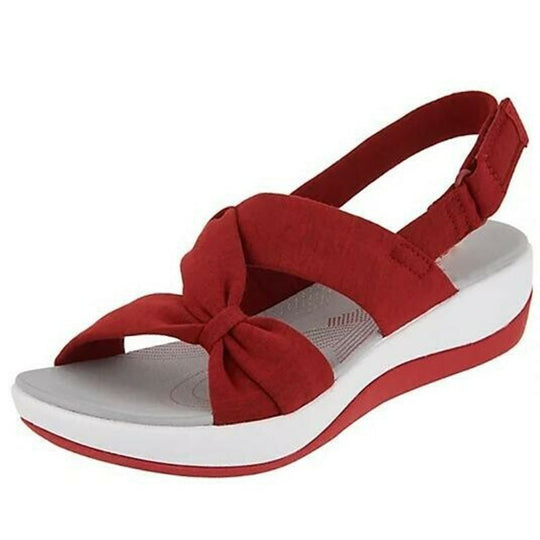 Damen Wedge-Sandalen mit modischem Knoten-Design und ergonomischer Sohle EB