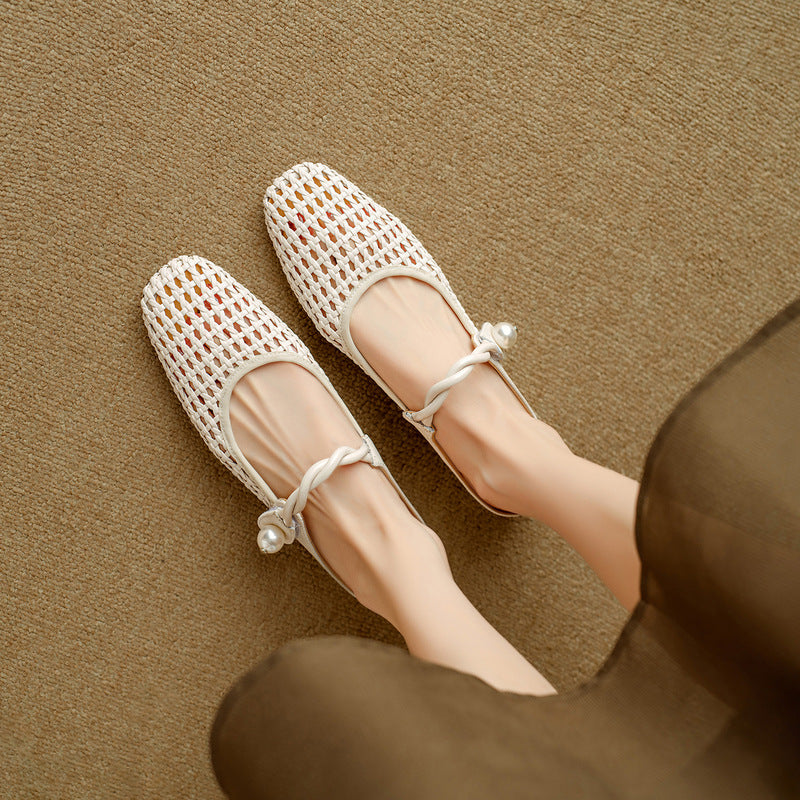 Damen Ballerinas mit elegantem Netzdesign und stylischem Riemchen EB
