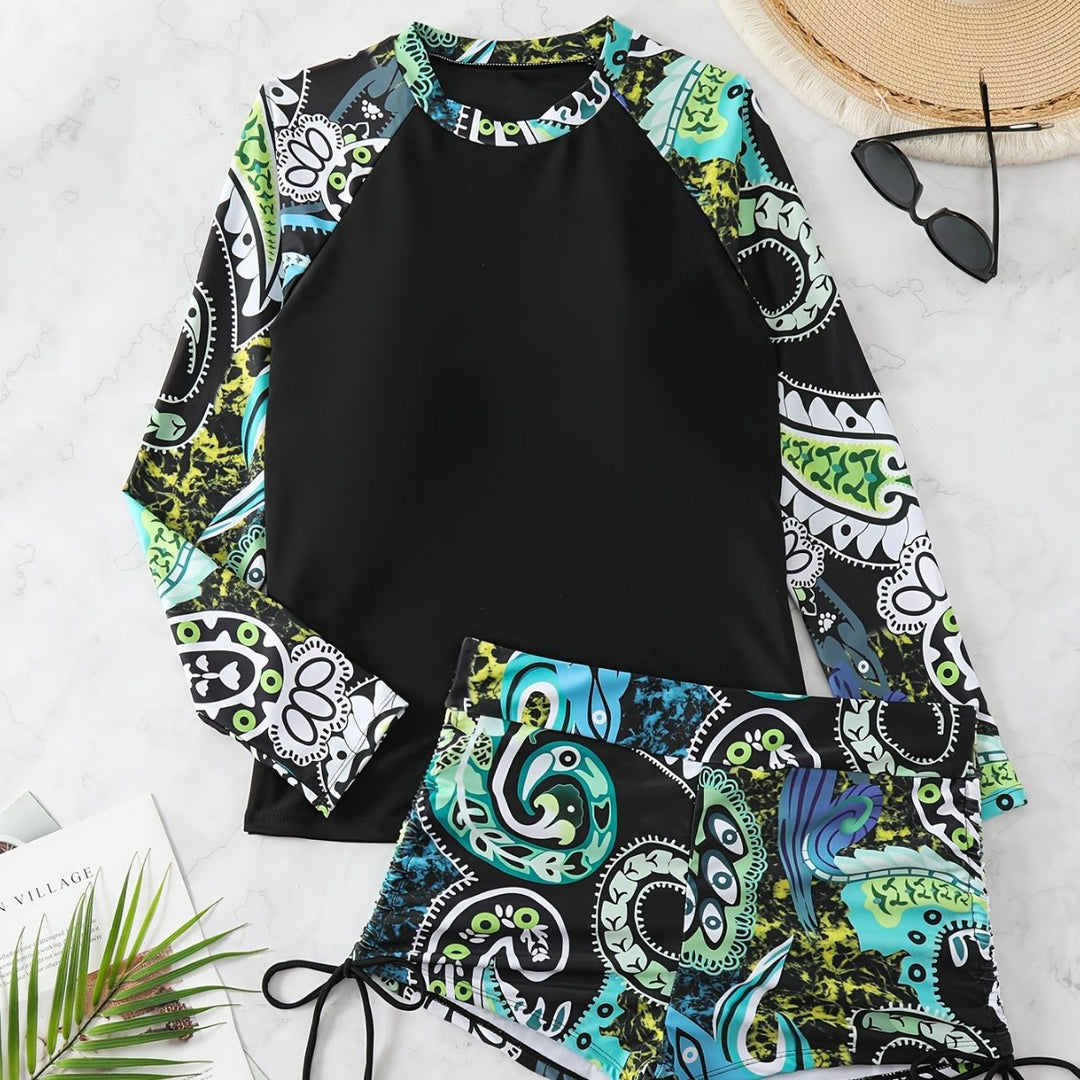 Damen Rashguard mit kurzen Badeshorts EB