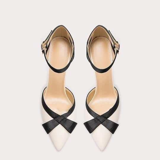 Damen elegante Slingback-Pumps mit zierlichem Schleifendetail EB