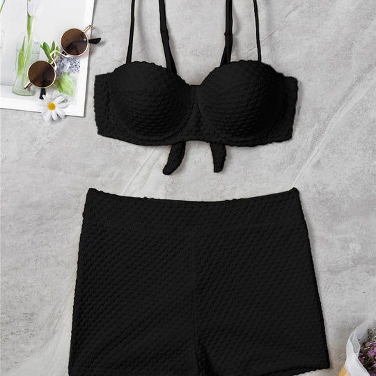 Damen Hoch tailliertes Bikini-Set mit gepolstertem Oberteil EB