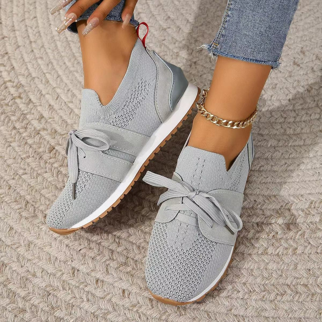 Damen nan leichte Strick-Sneaker mit ergonomischem Memory-Fußbett und rutschfester Profilsohle EB