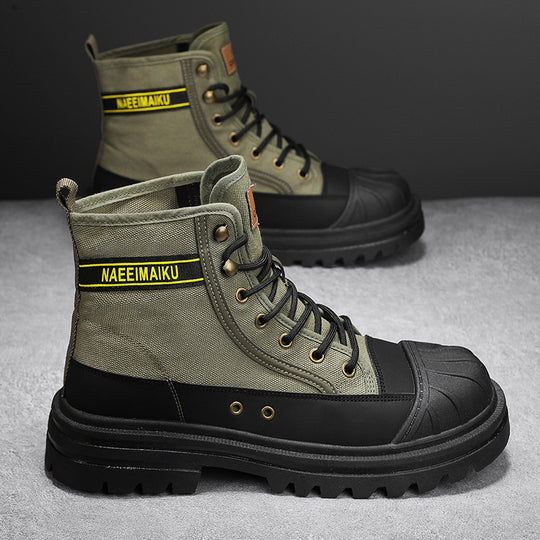 Damen trendige High-Top Stiefel mit rutschfester Sohle und robustem Design EB