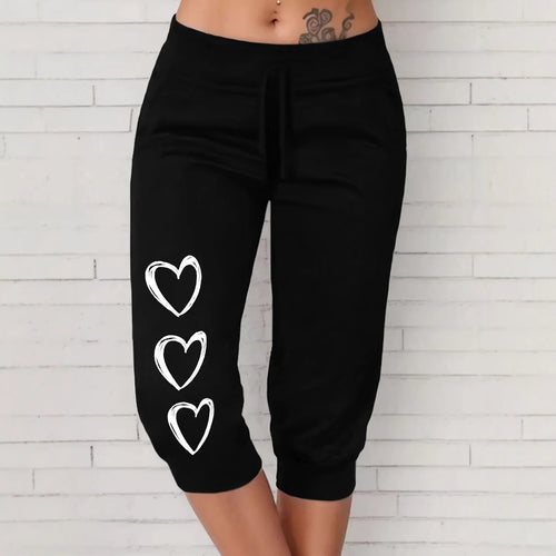 Damen Freizeithose mit lässigem Schnitt und verspieltem Herzmotiv EB