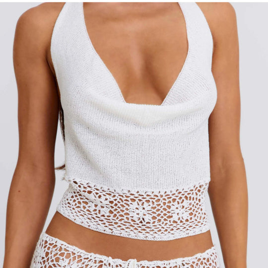 Damen luftiges Stricktop und Maxikleid Set EB