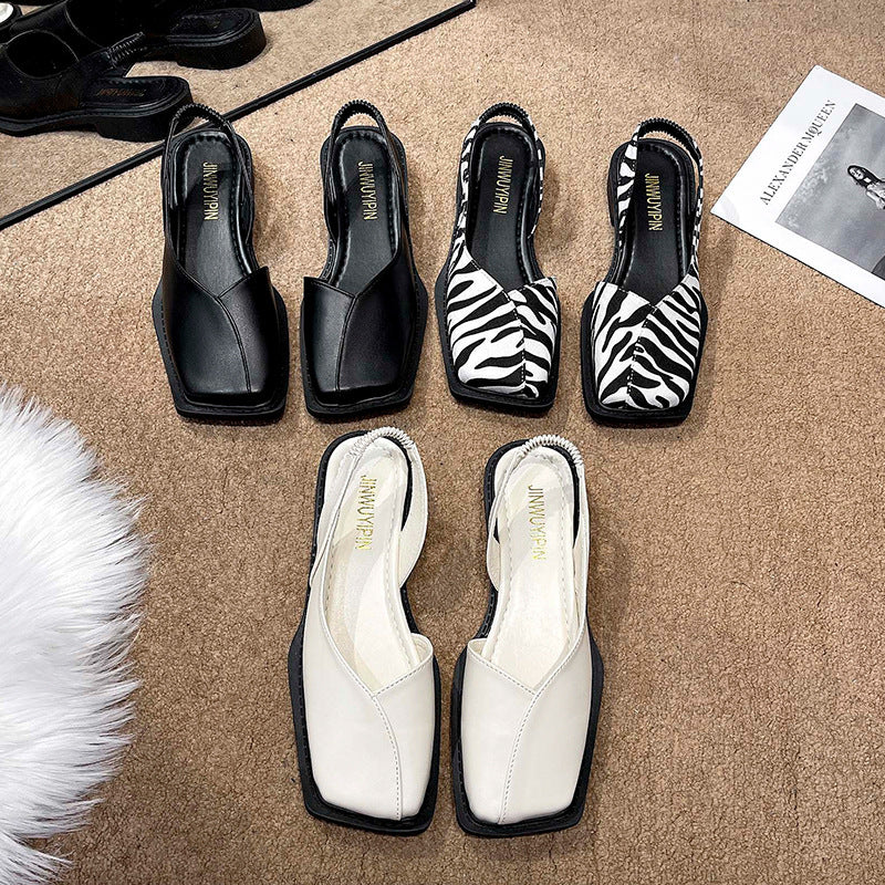 Damen Elegante Riemchen-Sandalen mit quadratischer Zehenpartie und flexibler Sohle EB