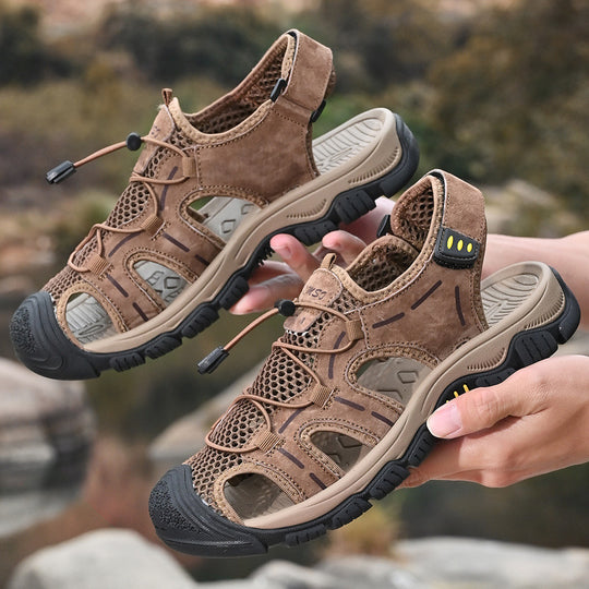 Damen Atmungsaktive Trekking-Sandalen mit stoßdämpfendem Fußbett und verstellbarem Schnellschnürsystem EB
